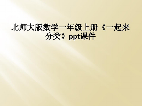 北师大版数学一年级上册《一起来分类》ppt课件