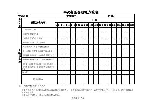 干式变压器巡视