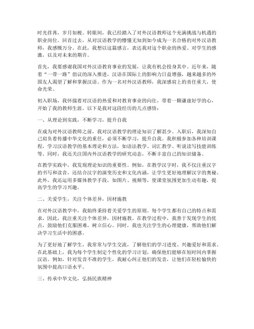 对外汉语教师入职感言