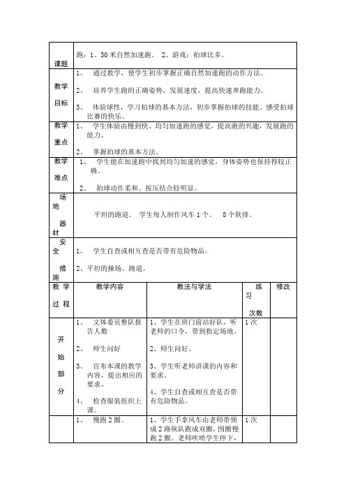 跑：130米自然加速跑2游戏：拍球比多