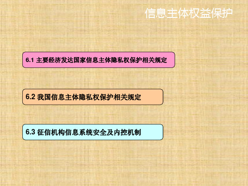 第六章  信息主体权益保护  《征信理论与实务》PPT课件