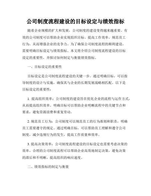 公司制度流程建设的目标设定与绩效指标