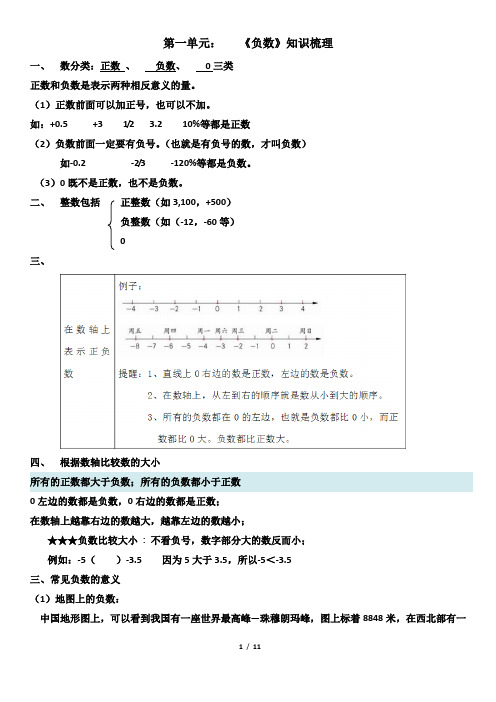 六年级数学下第一、二三单元知识梳理与练习