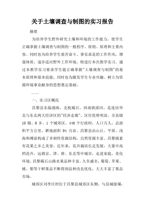 关于土壤调查与制图的实习报告