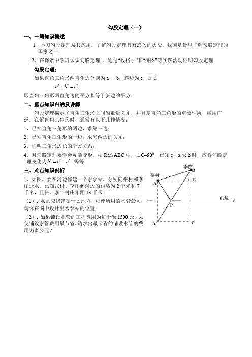 第一周辅导 勾股定理