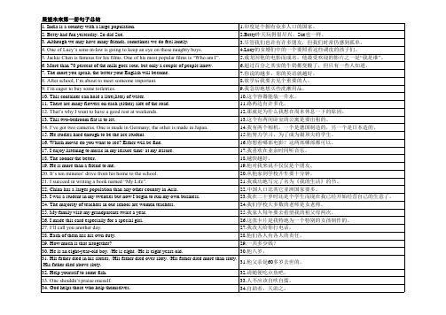 展望未来第一册句子总结