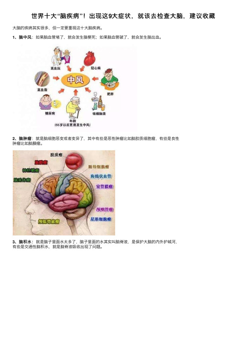 世界十大“脑疾病”！出现这9大症状，就该去检查大脑，建议收藏