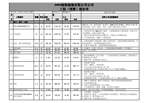 预算报价表