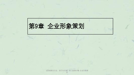 《营销策划方法、技巧与文案》第三版第09章-企业形象策划课件