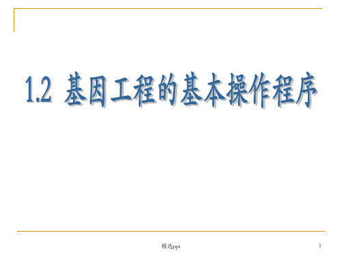 人教版高中生物选修3课件1.2基因工程的基本操作程序-(共35张PPT)