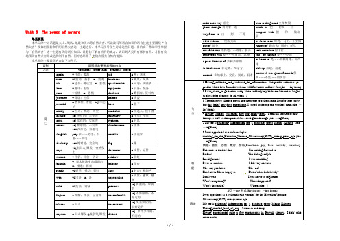 高中英语 Unit5 The power of nature Period 1优秀教案 新人教选修6