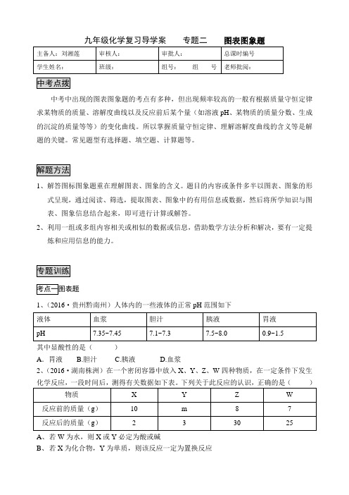 化学人教版九年级上册专题二图象图表题