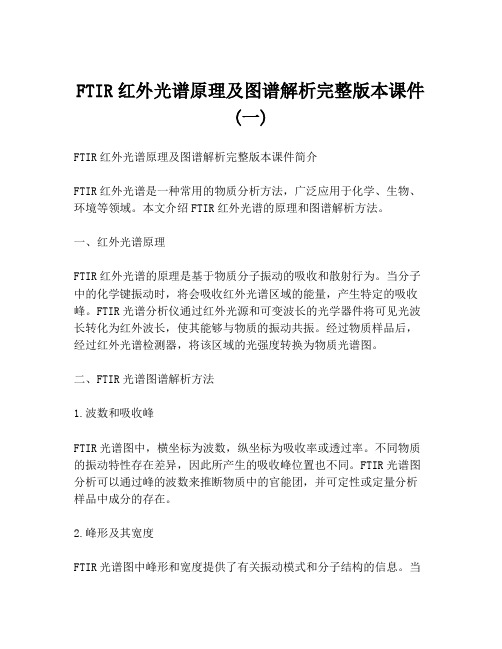 FTIR红外光谱原理及图谱解析完整版本课件 (一)