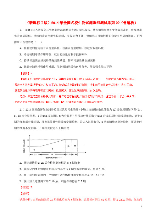 全国高考生物(第04期)名校试题重组测试系列09(含解析)