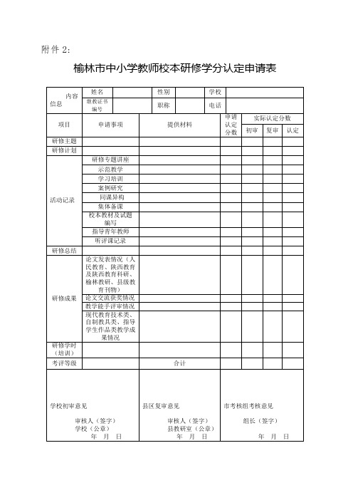 学分认定申请表 (模板)