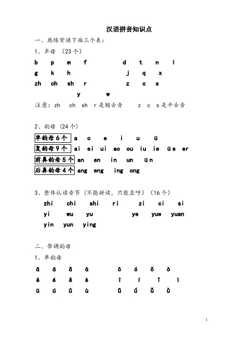 语文备课大师：部编版一年级上册知识汇总精华doc