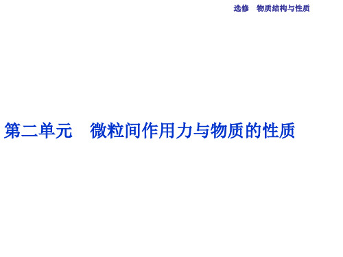 高考化学总复习 选修部分 物质结构与性质 第二单元 微粒间作用力与物质的性质课件 苏教版