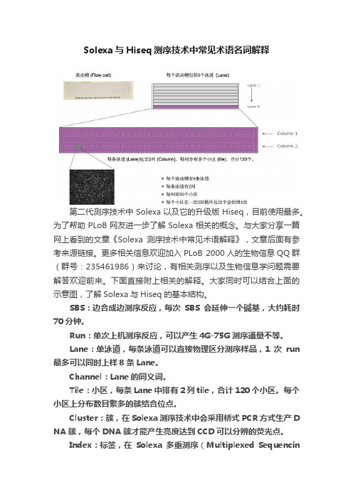 Solexa与Hiseq测序技术中常见术语名词解释