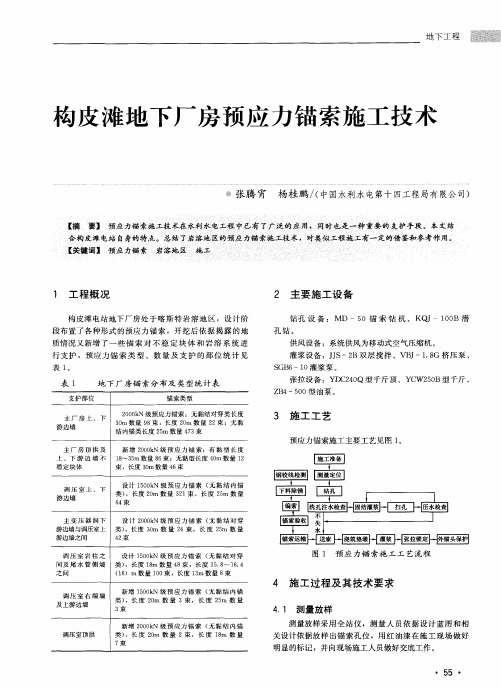 构皮滩地下厂房预应力锚索施工技术