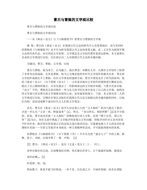 曹丕与曹植的文学观比较