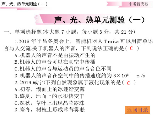 广东版2020中考物理考点复习广东物理测试   课件(共167张PPT)