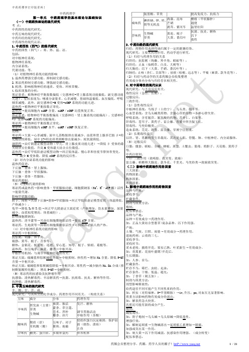 2 中药药理学打印版六字体21面双面打印11页