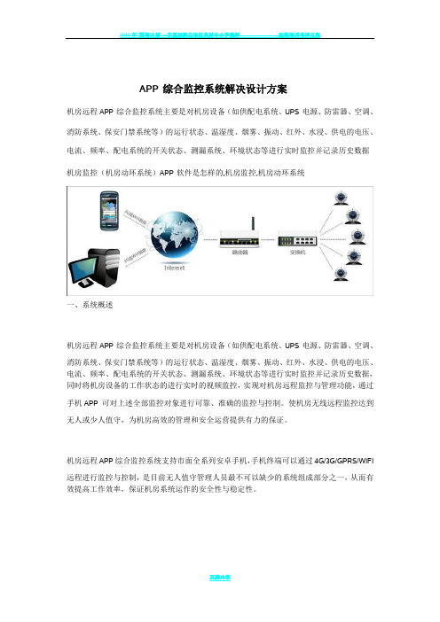 远程手机APP综合监控系统解决设计方案