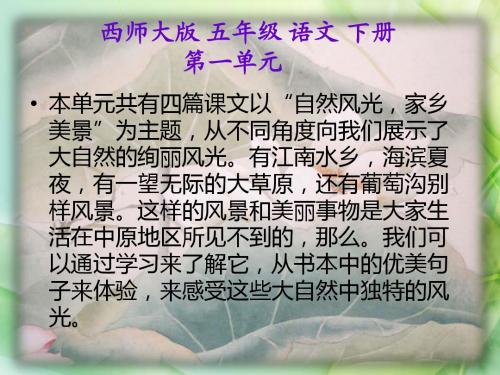 新西师版语文五年级下册第一单元《故乡的“水墨画”》ppt公开课课件4