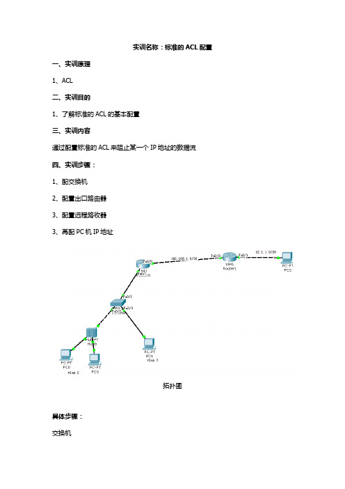 实训名称：标准的ACL配置