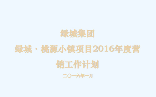 桃源小镇项目营销工作计划