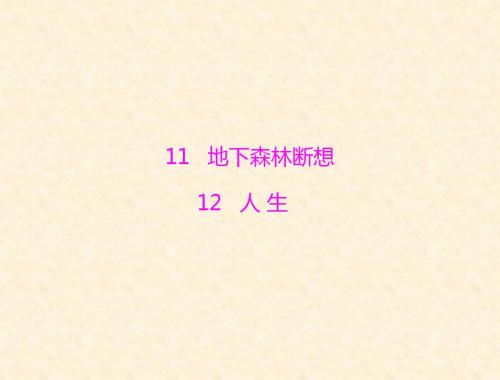 初中语文人教版九年级下册课件：第三单元 11 地下森林断想 12 人生(1)