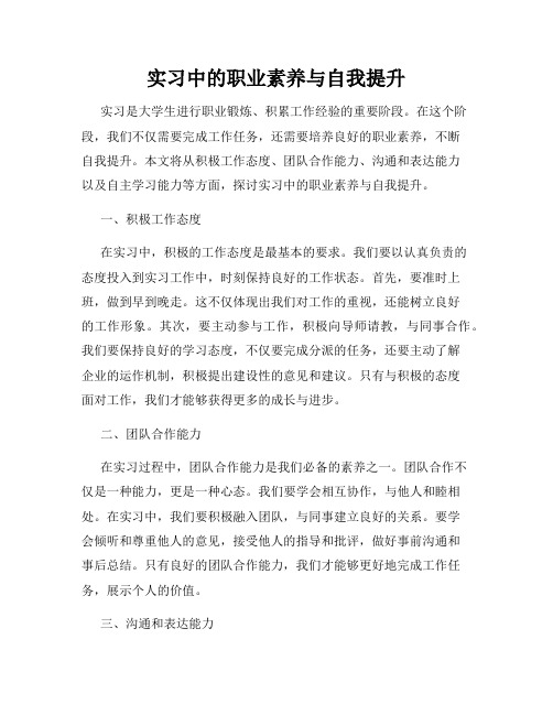 实习中的职业素养与自我提升