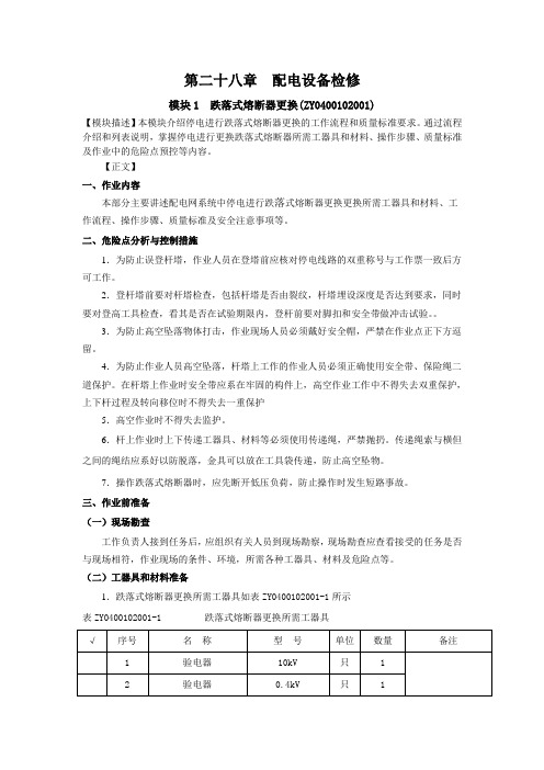 ZY0400102001  跌落式熔断器更换