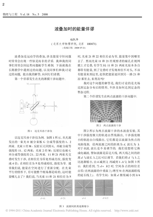 波叠加时的能量佯谬