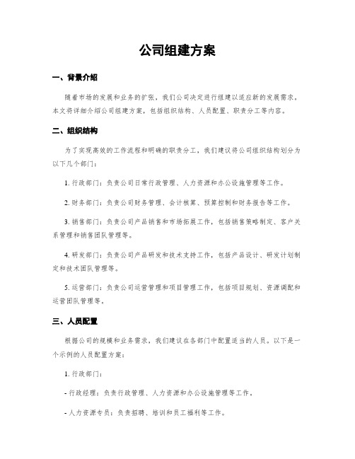 公司组建方案