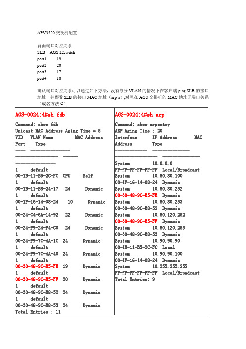 ARRAY APV3520交换机配置