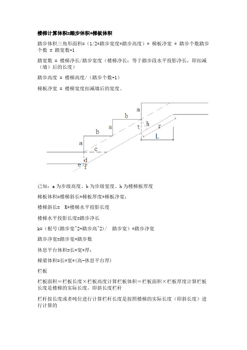 各种楼梯面积的计算公式