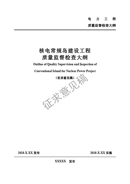 核电常规岛建设工程质量监督检查大纲