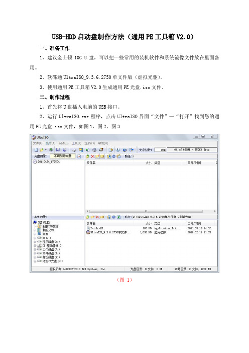 USB-HDD启动盘制作方法(通用PE工具箱V2.0)(1)