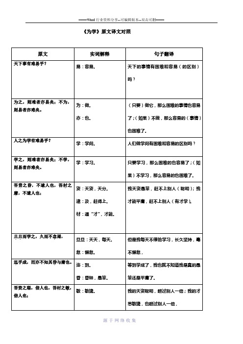 《为学》原文译文对照