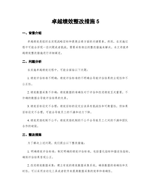 卓越绩效整改措施5