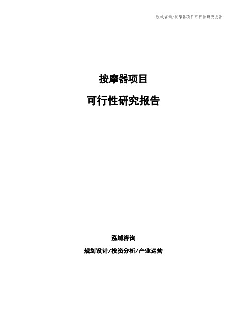 按摩器项目可行性研究报告