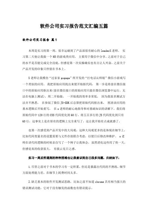 软件公司实习报告范文汇编五篇_1