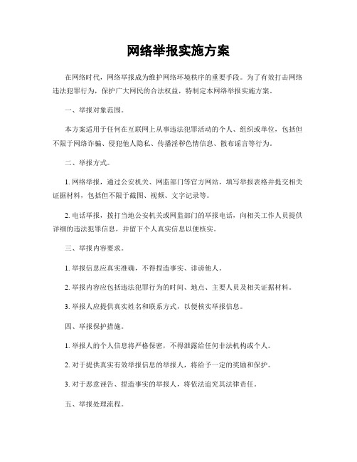 网络举报实施方案