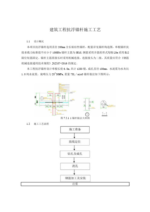 建筑工程抗浮锚杆施工工艺