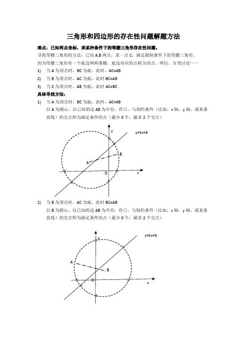 2020中考数学压轴题型——三角形和四边形的存在性问题解题方法