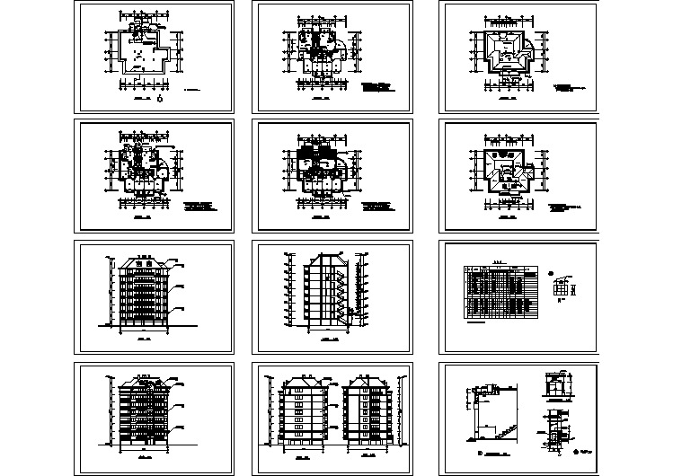 高层住宅整套建筑施工CAD设计图纸