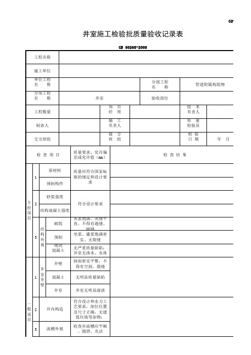 检查井砌筑检验批