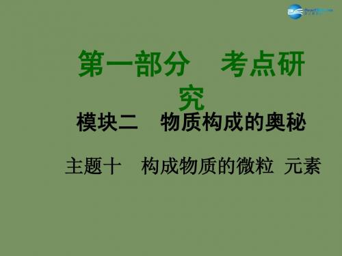 2015届中考化学总复习 主题十 构成物质的微粒 元素课件