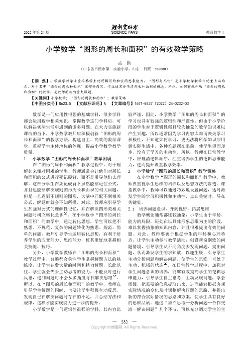 小学数学“图形的周长和面积”的有效教学策略